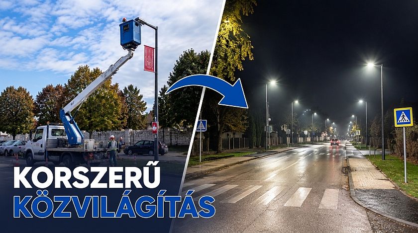 Törökbálint közvilágításának megújítása – a régi lámpatestek korszerű LED világítótestekre cseréje – a mai napon befejeződött