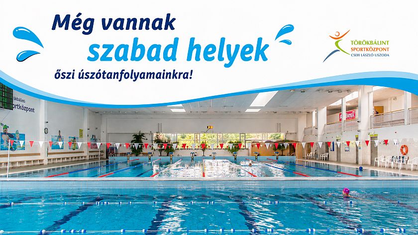 Elindulnak az őszi úszótanfolyamok a Törökbálint Sportközpont Cseh László Uszodában – még lehet csatlakozni!